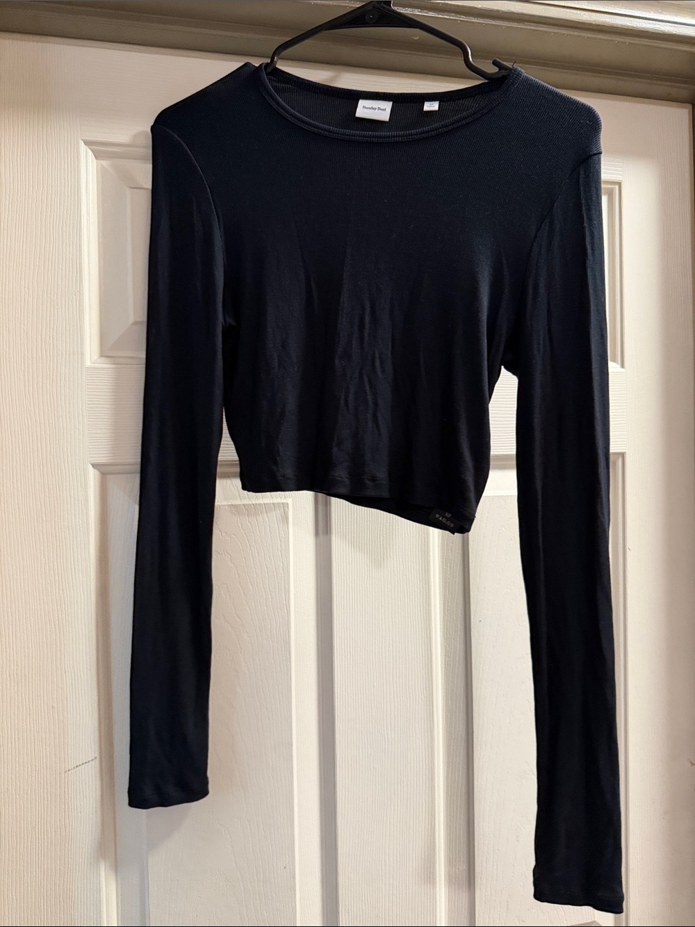 Aritzia Sunday Best - Black Long-Sleeve Crop Top